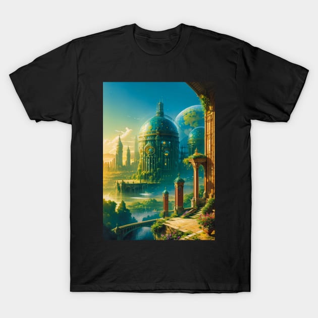 solarpunk arts district T-Shirt by CursedContent